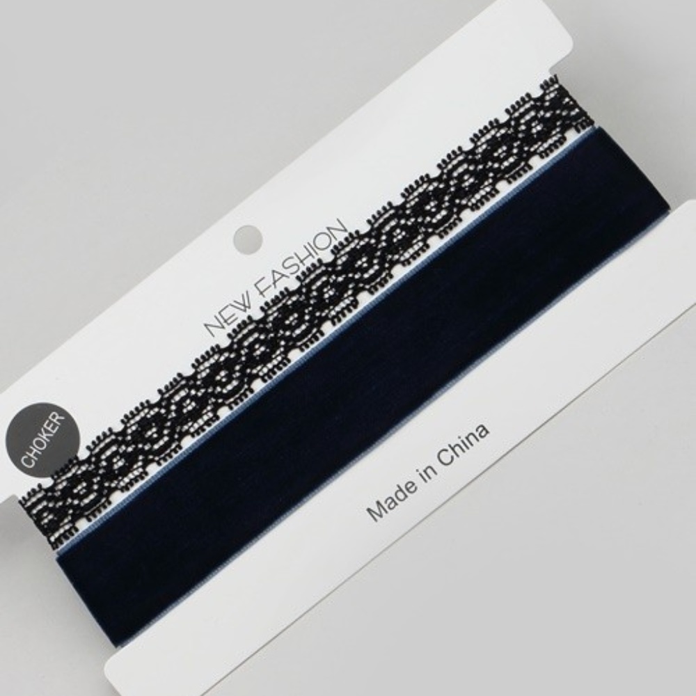 VELVET AND LACE TWO PIECE SET CHOKER NECKLACE